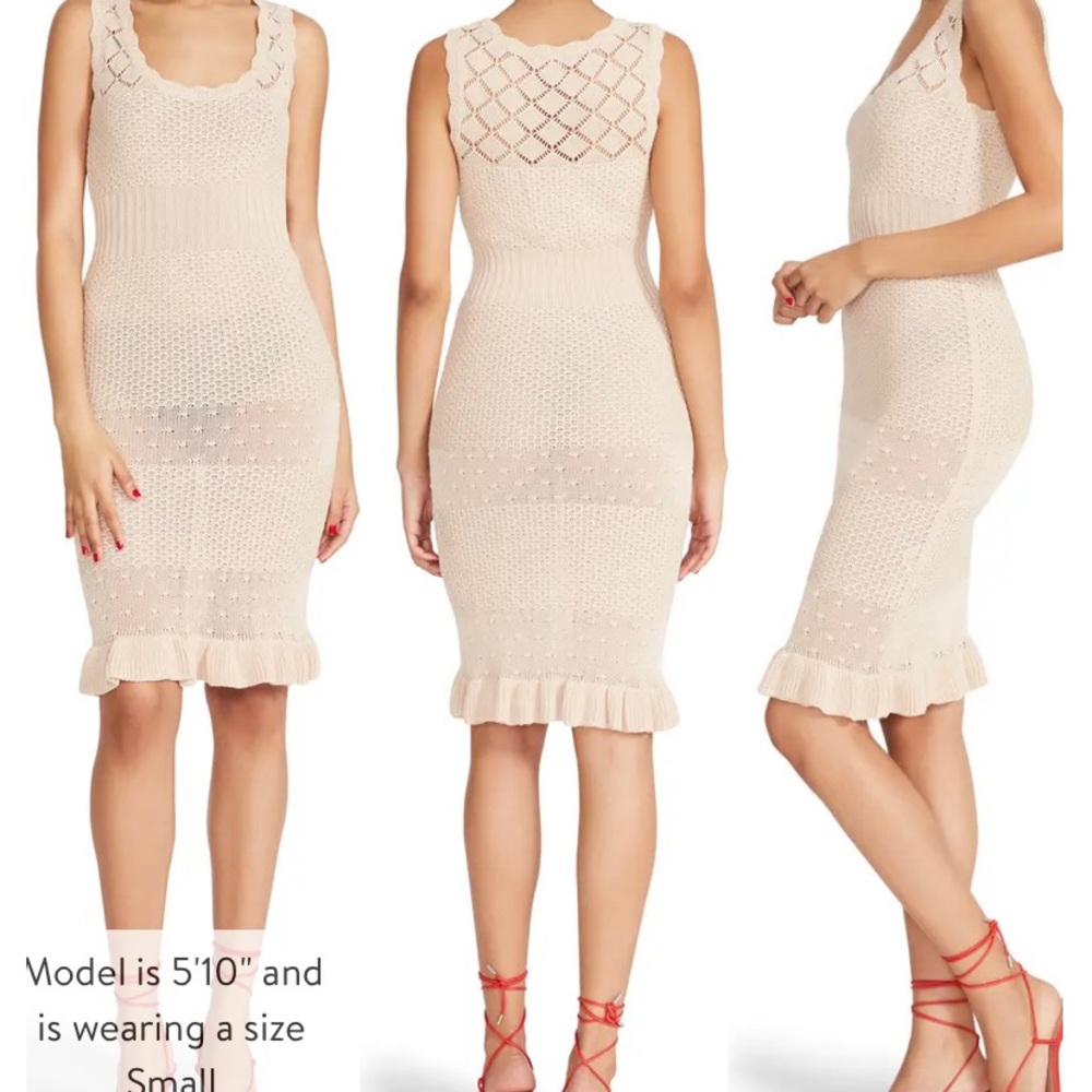 Betsy Johnson crochet ruffle hem dress
